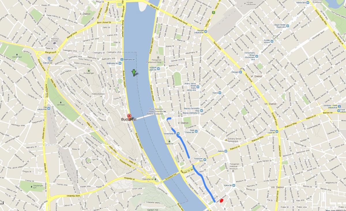 карта на vaci улица во будимпешта