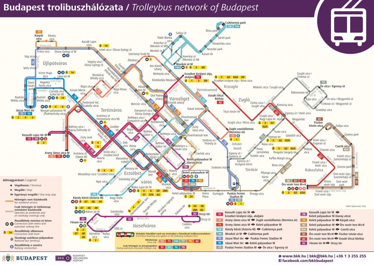 картата на будимпешта trolleybus