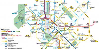 Будимпешта автобус линии на мапа