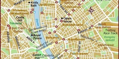 Мапа на градот на будимпешта, унгарија