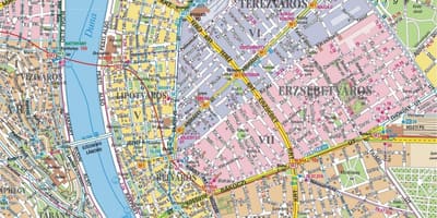 Карта на областите во будимпешта